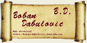 Boban Dabulović vizit kartica